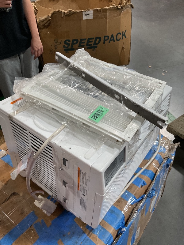 Photo 1 of ** PARTS ONLY- SEVERELY DAMAGED, SMELLS LIKE SMOKE**

 8,000 BTU Window Air Conditioner,Cool Rooms Up to 350 Sq.Ft.,Smart Window AC Unit with Smartphone App or Remote Control,3 Fan Mode,Sleep&ECO Mode,Washable Filter,for Bedroom Apartment Office,New R32