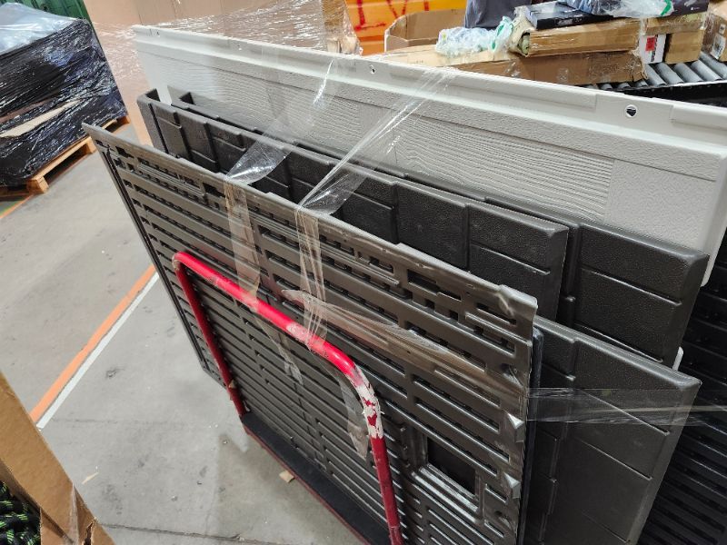 Photo 1 of ***TRUCK/TRAILER PICKUP ONLY***Suncast 8’x10’ Tremont Resin Shed, Vanilla & Slate – Backyard Storage Unit with Skylights, Corner Shelves, Reinforced Floor & Double Doors – Store Lawn Mower, Garden Equipment & Outdoor Tools