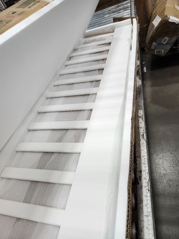 Photo 1 of **************INCOMPLETE ITEM, THIS IS ONLY BOX #1 OUT OF 3****************
EOVTK Kids Full Size House Loft Bed with Storage Wardrobe and 2 Windows, Wood Playhouse Loftbed with Ladder & Safety Guardrail for Girls Boys Bedroom, White