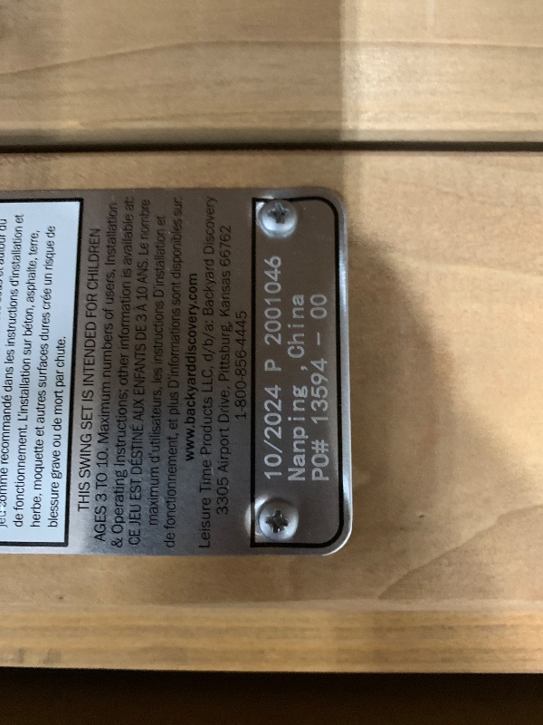 Photo 1 of ***************INCOMPLETE ITEM, THIS IS ONLY BOX #1 OUT OF 2 TOTAL*************
Backyard Discovery Buckley Hill Cedar Wood Swing Set with Wave Slide, Play Deck, Rock Wall Ladder, Belt Swings, Chalkboard, Canopy Roof, Outdoor Playset