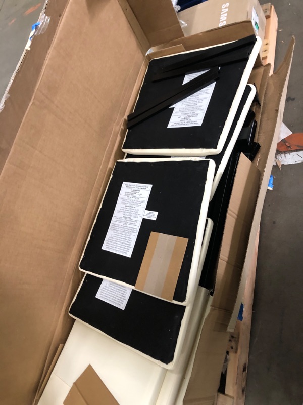 Photo 1 of ***CHAIRS ONLY****Roundhill Furniture 5 Piece Citico Metal Dinette Set with Laminated Faux Marble Top, White Table with White Chairs