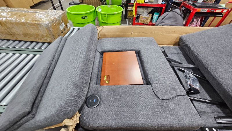 Photo 1 of ****PARTS ONLY***Convertible Sleeper Chair-Fabric Futon Sofa Bed, Single Sleeper Sofa, Small Couch Bed with USB Port, Foldable Table, Pillow, Adjustable Backrest for Dorm/Bedroom/College Darkgrey