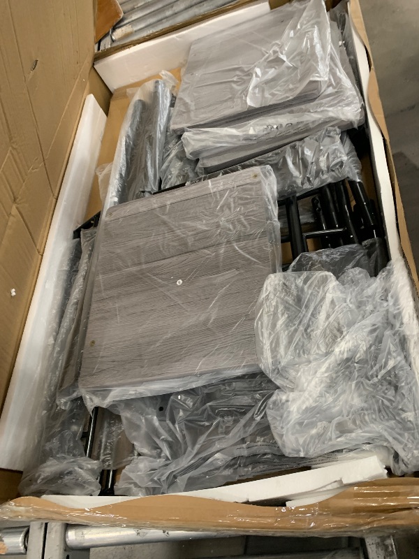 Photo 1 of ***PARTS ONLY***Erdoru 5 Piece Dining Table Set, Modern Metal&Wood Kitchen Dinner Table with 4 Chairs, Dining Room Table Sets for Small Spaces, Gray