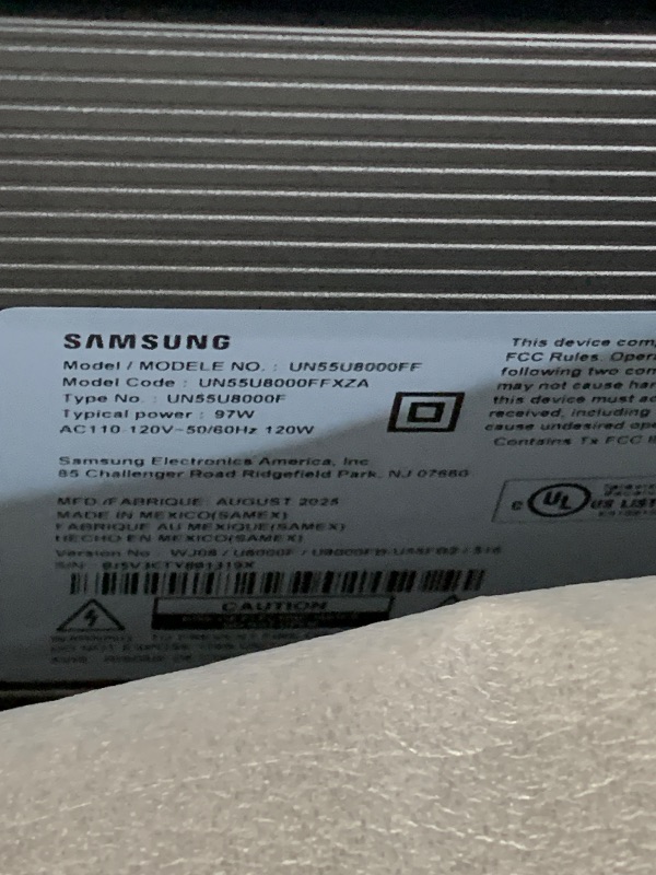 Photo 1 of *PARTS ONLY BROKEN* Samsung 55-Inch Class Crystal UHD U8000F 4K Smart TV (2025 Model) Endless Free Content, Crystal Processor 4K, MetalStream Design, Knox Security, Compatible with Alexa