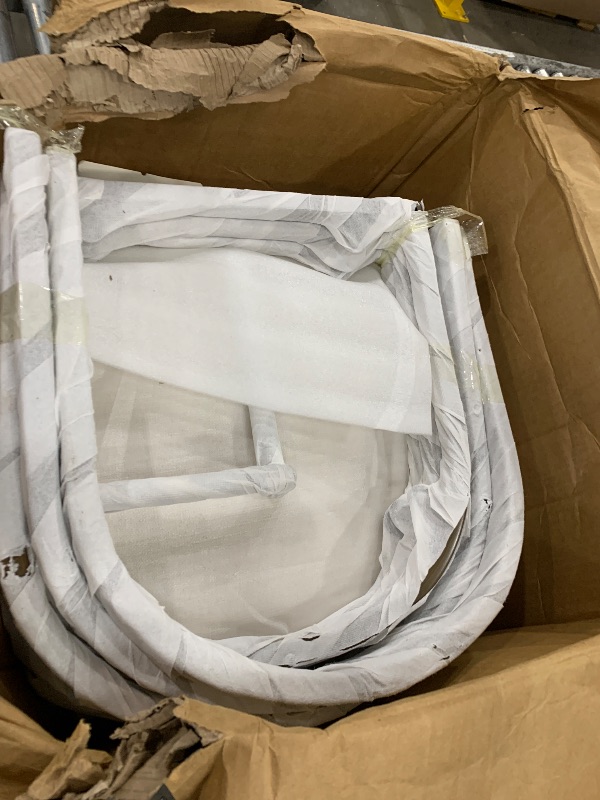 Photo 1 of ******************MISSING PARTS***************
26" H Counter Height Bar Stools Set of 3, Modern Linen Fabric Upholstered Barstools with Backrest for Kitchen Island, Gold Metal Frames, Linen