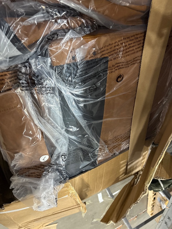 Photo 1 of *** NEED TRUCK FOR PICKUP***.   GarveeHome Pu Leather Sofa, 85" Mid-Century Modern Couch, 3-Seater Sofa with Wide Armrests and Comfy Cushions, Deep Seat Leather Couch for Living Room, Bedroom, Office