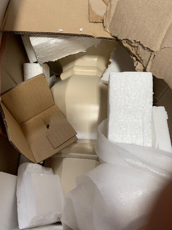 Photo 1 of ***Missing boxes 1 and 3 - 4 Boxes ***Sunset Trading Andrews 7 Piece 48" Round or 66" Oval Extendable Butterfly Leaf Table | Antique White and Chestnut Brown | Seats 6 Dining Room Sets, Two Size Extension,DLU-ADW4866-C12-AW7P