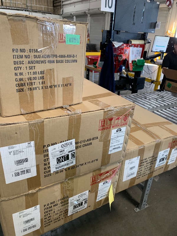 Photo 1 of ***Missing boxes 1 and 3 - 4 Boxes ***Sunset Trading Andrews 7 Piece 48" Round or 66" Oval Extendable Butterfly Leaf Table | Antique White and Chestnut Brown | Seats 6 Dining Room Sets, Two Size Extension,DLU-ADW4866-C12-AW7P