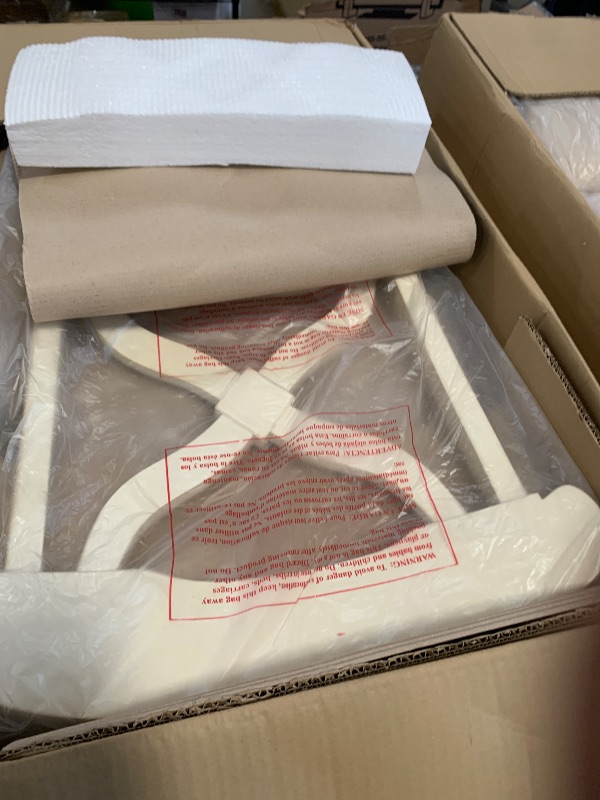 Photo 1 of ***Missing boxes 1 and 3 - 4 Boxes ***Sunset Trading Andrews 7 Piece 48" Round or 66" Oval Extendable Butterfly Leaf Table | Antique White and Chestnut Brown | Seats 6 Dining Room Sets, Two Size Extension,DLU-ADW4866-C12-AW7P