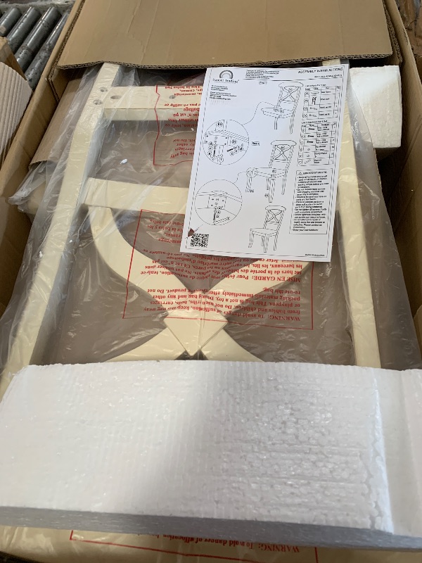 Photo 1 of ***Missing boxes 1 and 3 - 4 Boxes ***Sunset Trading Andrews 7 Piece 48" Round or 66" Oval Extendable Butterfly Leaf Table | Antique White and Chestnut Brown | Seats 6 Dining Room Sets, Two Size Extension,DLU-ADW4866-C12-AW7P