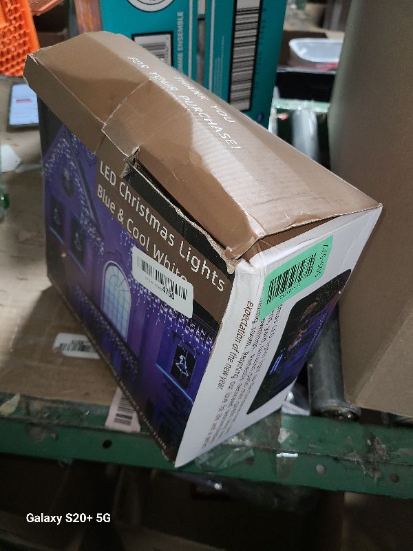 Photo 1 of 164FT 1620 LED Outdoor Christmas Lights - 360 Ice Drops, 12 Pro Modes with Timer Memory & Brightness, Waterproof Hanging Ice String Light for Holiday Wedding Garden Fence House Decor (White & Blue)