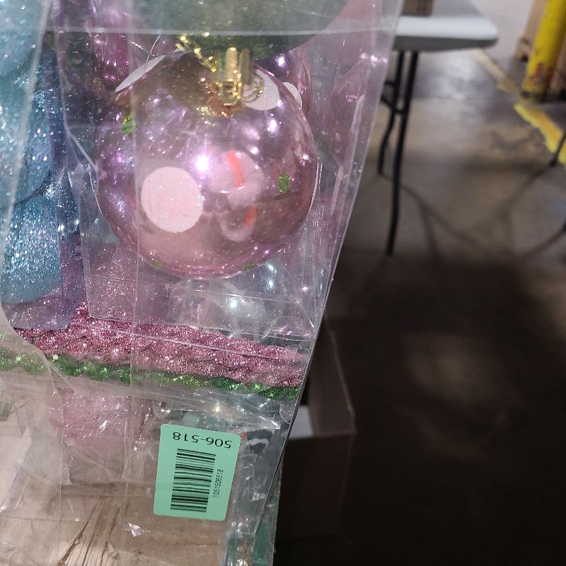 View 2 of 105PCS Pink Blue Green Christmas Ornaments Set, Cute Pastel Assorted Christmas Ball Ornaments, Shatterproof Christmas Decorations Hanging Balls for Christmas Tree Holiday Party Decor (Pink Blue Green)