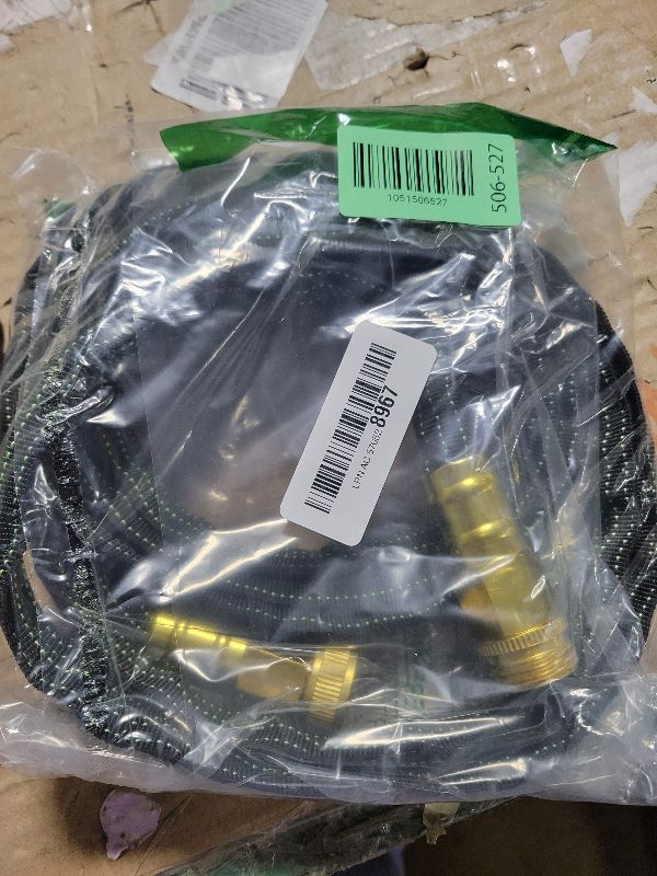 Photo 1 of 10FT Lightweight Garden Hose,Flexible Water Hose with Solid Brass Head,Kink-Free,Collapsible Hose,High Pressure Flat Water Hose for RV,Boat,Car Wash,Garden,Yard,Camper,Outdoor (GreenBlack, 10 feet)