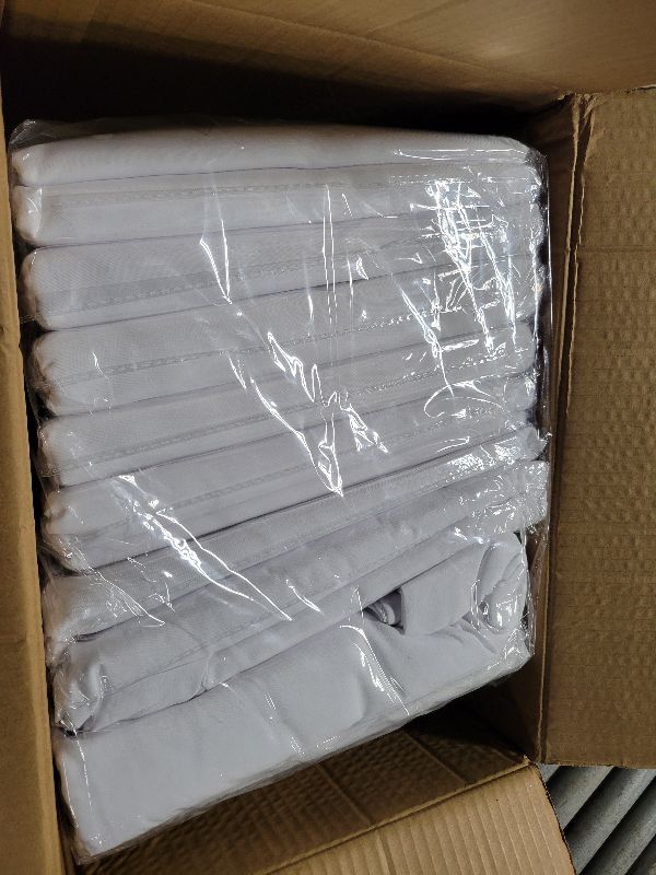 Photo 1 of 10 Pack White Round Tablecloths, 120 Inch Stain Resistant and Wrinkle Polyester Fabric Washable Table Clothes Cover for Kitchen Dining, Wedding, Reception Banquet, Birthday Party, Buffet Restaurant