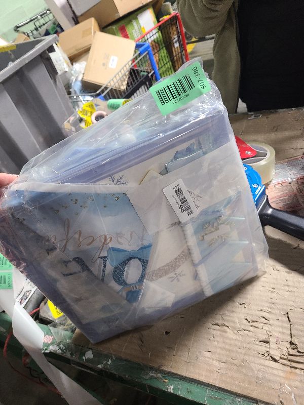 Photo 1 of 1st Birthday Decorations for Boy, First Birthday Party Supplies, Baby Boy First Bday Decorations, Balloon Boxes, Backdrop, High Chair Banner, Crown, Photo Banner