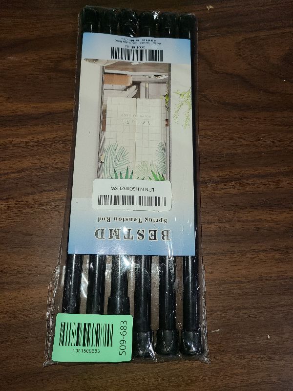 Photo 1 of 6 Pcs Small Spring Tension Curtain Rod 12 to 20 Inch, Black Tension Rod No Drilling for Small Window, Closet, Cupboard, Shoe Rack