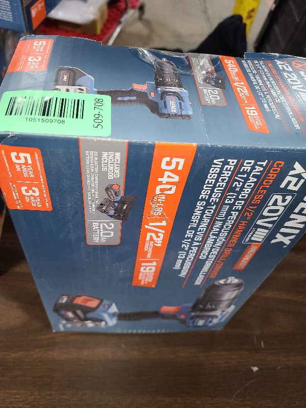 Photo 1 of SENIX X2 20 Volt Max* Cordless 1/2-Inch Hammer Drill Driver with Brushless Motor, Power Tool Kit Includes Storage Bag, 2.0 Ah Battery,Charger,Safety Glasses (PDHX2-M2)