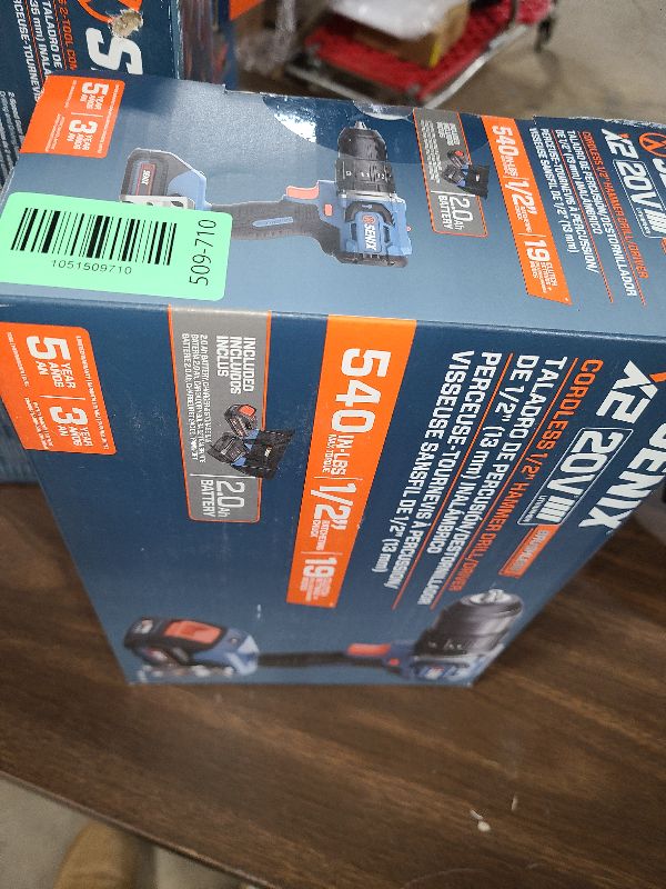 Photo 1 of SENIX X2 20 Volt Max* Cordless 1/2-Inch Hammer Drill Driver with Brushless Motor, Power Tool Kit Includes Storage Bag, 2.0 Ah Battery,Charger,Safety Glasses (PDHX2-M2)