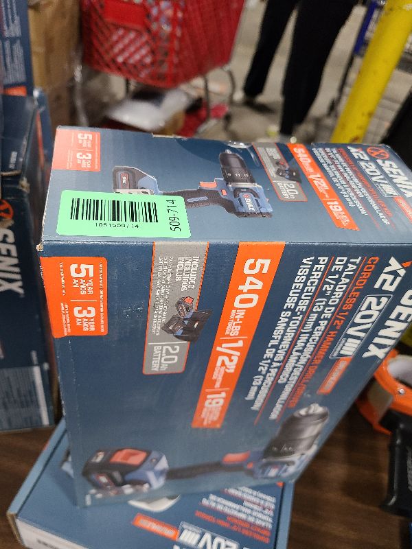 Photo 1 of SENIX X2 20 Volt Max* Cordless 1/2-Inch Hammer Drill Driver with Brushless Motor, Power Tool Kit Includes Storage Bag, 2.0 Ah Battery,Charger,Safety Glasses (PDHX2-M2)