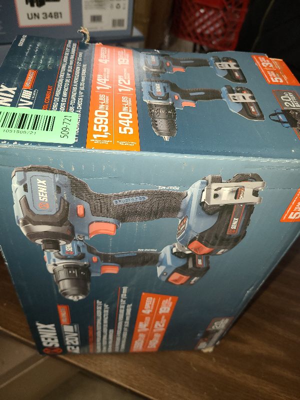 Photo 1 of SENIX X2 20 Volt Max* 2-Piece Cordless Power Tool Kit with Battery Powered 1/2-Inch Drill Driver and 1/4-Inch Impact Driver, Includes Storage Bag, 2 2.0 Ah Batteries & Charger (S2K2B2-01)