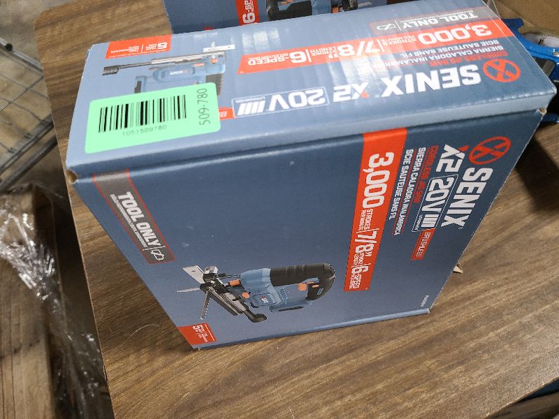 Photo 1 of SENIX 20V Max Cordless Jigsaw (Bare Tool Only), Jigsaw Cut Off Tool with Brushless Motor, 3000SPM, 6-Speed & 4-Orbital Settings, 45° Bevel Cuts, Includes Blades for Straight/Curved/Circular Cutting