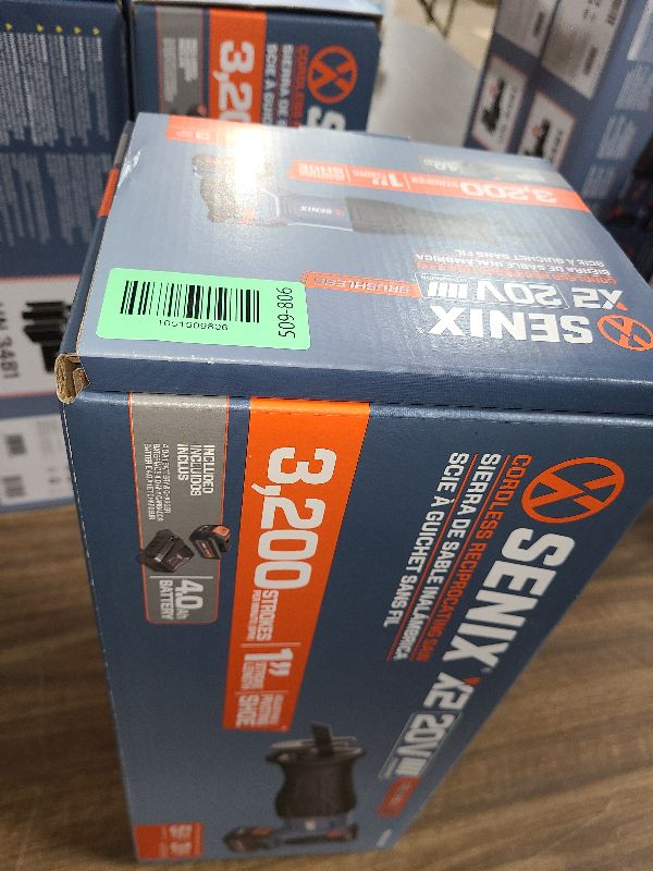 Photo 1 of SENIX X2 20 Volt Max* 1-Inch Compact Reciprocating Saw Power Tool Set, Variable Speed, 3200 SPM Max, Quick Blade Release, 3-Mode LED Light, Includes Battery and Charger (PSRX2-M3)