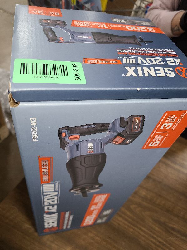 Photo 1 of SENIX X2 20 Volt Max* 1-Inch Compact Reciprocating Saw Power Tool Set, Variable Speed, 3200 SPM Max, Quick Blade Release, 3-Mode LED Light, Includes Battery and Charger (PSRX2-M3)