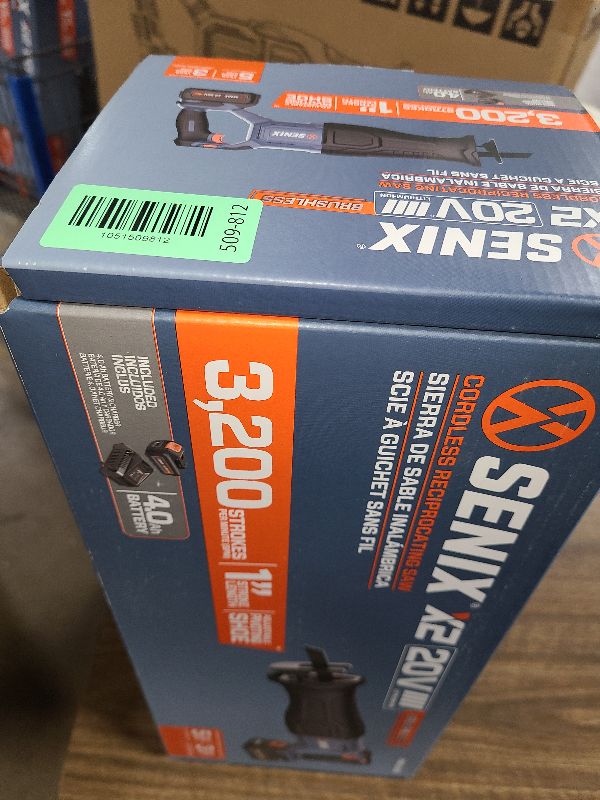 Photo 1 of SENIX X2 20 Volt Max* 1-Inch Compact Reciprocating Saw Power Tool Set, Variable Speed, 3200 SPM Max, Quick Blade Release, 3-Mode LED Light, Includes Battery and Charger (PSRX2-M3)