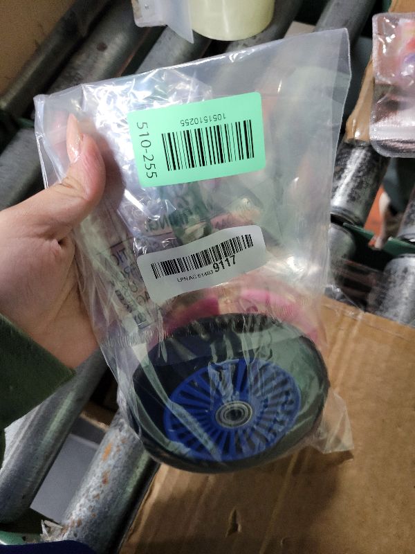 Photo 1 of 120mm 3-Wheeled Scooter Front LED Light Up Replacement Wheels, Kid Push Kick Scooter Flashing Wheel Set (Pair) (Pink)