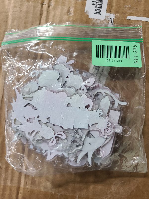 Photo 1 of 12 Pcs Christmas Tree Decorations, Cute Christmas Clear Acrylic Ornaments Set with Red Ribbon, for Indoor, Stocking Name Tags, New Year Party, Xmas Crafts Hanging Tags, Christmas Decorations Gifts