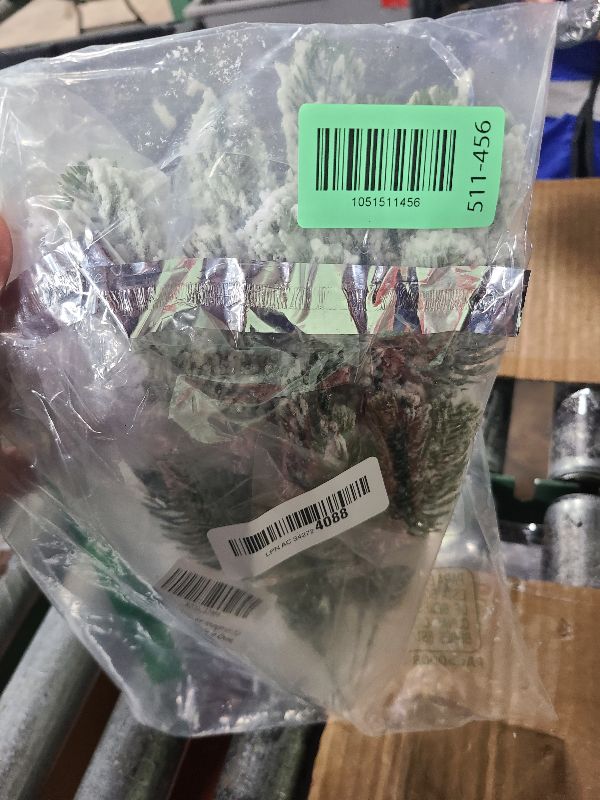 Photo 1 of 12Pcs Snowy Artificial Pine Needles - Branches Twigs 10.6" Frosted Pine Picks Greenery Stems for Crafts, Wreaths, Garlands - Holiday Decor