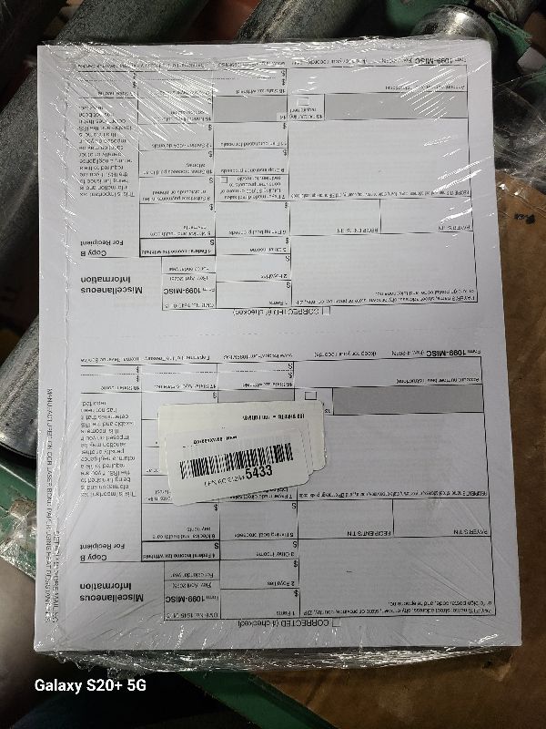 Photo 1 of 1099 MISC Laser 'Copy B' Recipient 2025, 50 Recipients of Laser MISC COPY B Forms, Compatible with QuickBooks and Accounting Software, 25 sheets