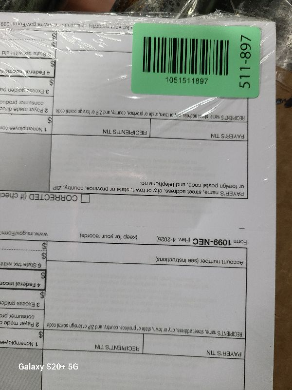 Photo 1 of 1099 Nec Copy B 2025 - Income - Recipient, Pack for 150 Recipients 50 Sheet, 2025 Copy B