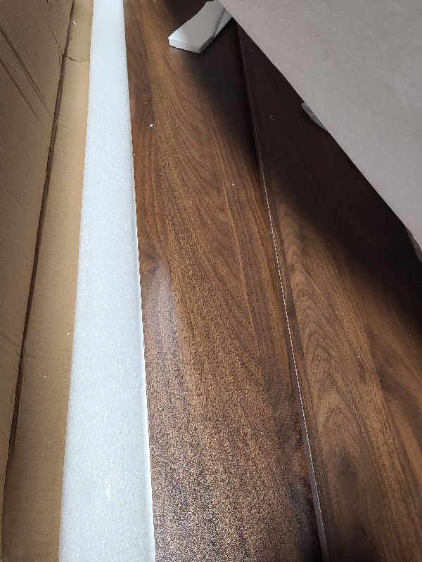 Photo 1 of 2-Tier Washer Dryer Countertop with 2.75" H Edge Rails, 54" W x 27.55" D Laundry Countertop for Folding Clothes, Washer and Dryer Topper with Non-Slip Pad (Dark Walnut)