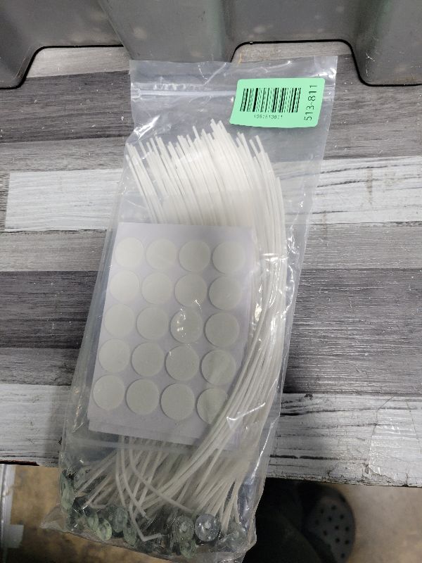 Photo 1 of 200PCS Candle Wicks 10 Inch with Candle Stickers – 100PCS Large Cotton Candle Wicks and 100PCS Double Sided Candle Stickers for Candle Making Candle DIY Supplies