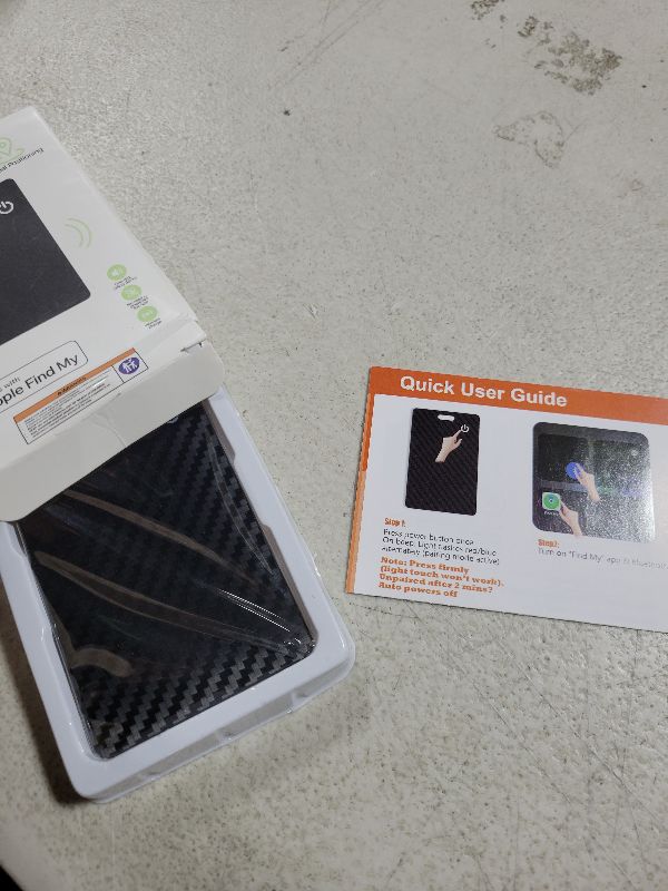 Photo 1 of [Apple MFi Certified] Wallet Tracker Card with Apple Find My (iOS Only) Rechargeable Air Tracker Tags Bluetooth Wallet Finder IP68 Waterproof GPS Tracker Item Finder for Keys, Bags, Passport Black