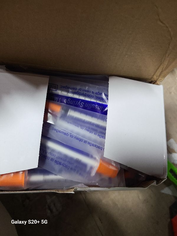 Photo 1 of 1ML Syringe, Lab Supplies Syringes 31G 5/16 Inch, Individually Wrapped, Pack of 100