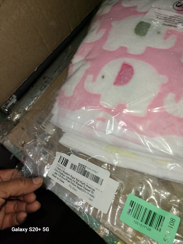 Photo 1 of 1 Pack 3 Blankets Super Soft Fluffy Premium Cute Elephant Pattern Pet Blanket Flannel Throw for Dog Puppy Cat Blue/Pink/Yellow Small(23x16 inch)