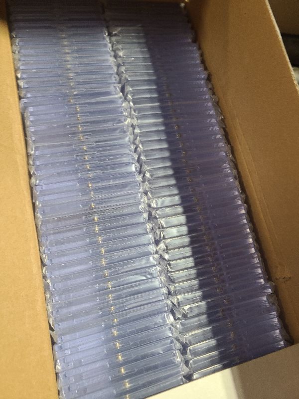 Photo 1 of 100ct Magnetic Card Holders, Magnetic 35pt One Touch Card Holders, U-V Protection Hard Plastic Display Case for Trading, Sports, Baseball, Football, Game Cards