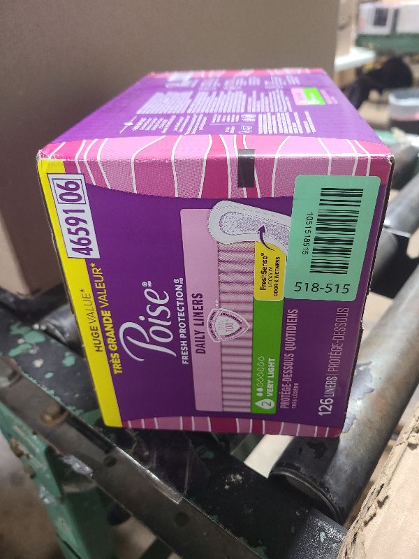 Photo 1 of (2 pack) Poise Daily Incontinence Panty Liners, 2 Drop Very Light Absorbency, Regular, 126 Count