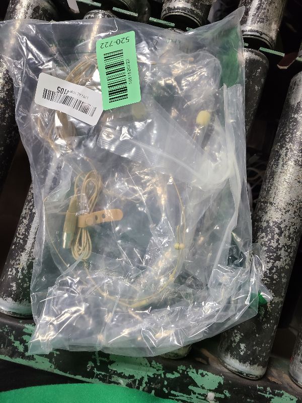 Photo 1 of 2 Pack Headset Microphone for Singing Double Over Ear Earset 4 Pin Mini XLR Ta4f Plug Mic 1.5m Cable and Windscreen Head Hanging Condenser Omnidirectional Mic Compatible with Shure,Beige