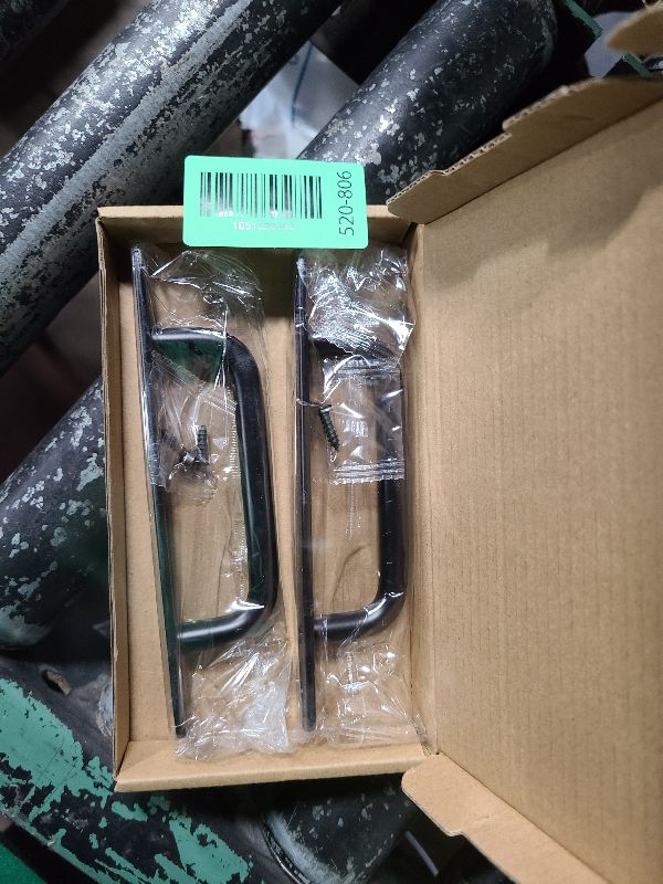 Photo 1 of 2 Pcs Barn Door Handles, Sliding Door Pull Handles, Stainless Steel Closet Cabinet Door Handles Pulls with Plates for Cupboard Cabinet Wardrobe Drawer Shed Pull Handles, 160mm/6.3 inch - Black