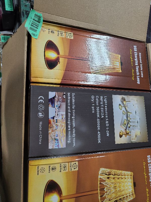 Photo 1 of Liliful 6 Pcs LED Portable Cordless Table Lamp Touch Battery Operated Rechargeable Gold Desk Lamp 3 Color Dimmable for Bedroom Living Room Dining (Gold,Rose Style)