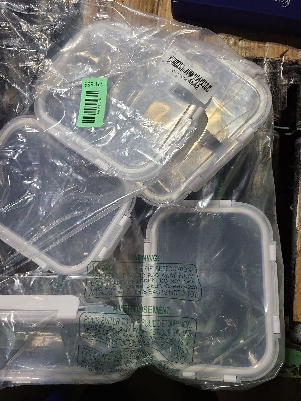 Photo 1 of [5-Pack,36 Oz]Glass Meal Prep Containers 2 Compartments Portion Control with Upgraded Snap Locking Lids Glass Food Storage Containers, Microwave, Oven, Freezer and Dishwasher (4.5 Cups, White)