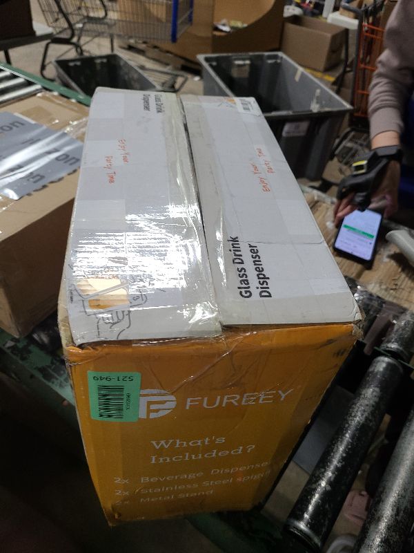 Photo 1 of 1 Gallon Drink Dispenser,2 Pack Glass Beverage Dispenser With Stand,Juice Containers with Lid for Party,Drink Dispensers for Parties With Spigot for Lemonade/Soda/Tea