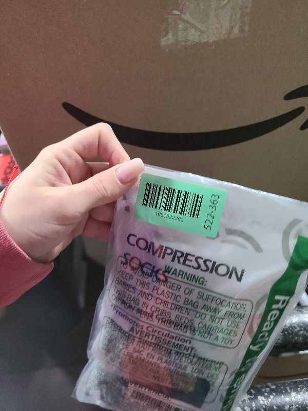 Photo 1 of +MD 2 Pairs Compression Socks for Women & Men Medical Grade 20-30 mmHg, Open-Toe knee High Stocking, Support for edema, Varicose Veins, Nude/ Black, 2X-Large