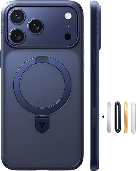 Photo 1 of **MSRP 35.61** TORRAS for iPhone 17 Pro Max Case with Stand, Compatible with MagSafe, 4X Military Grade Protection, Camera Control Button Translucent Slim Phone Case for iPhone 17 Pro Max 6.9", Deep Blue