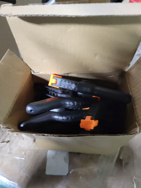 Photo 1 of 12 Pack Plastic Spring Clamps, 3.5inch Small Heavy Duty Clips for Crafts, Backdrop Stand, Woodworking, Photography Studios (Black)