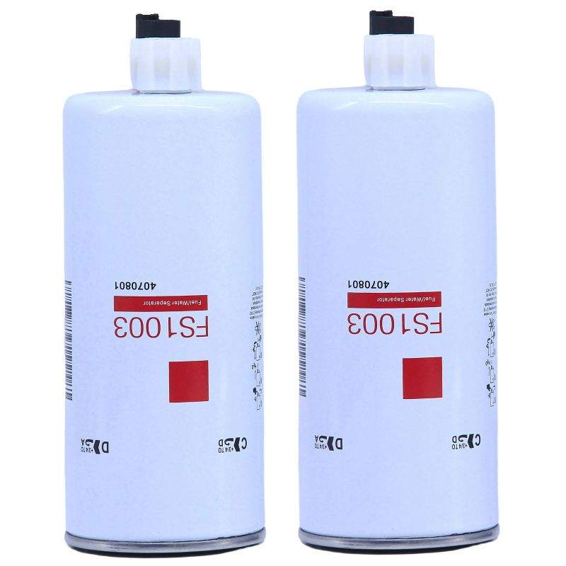 Photo 1 of 2 Pack of FS1003 Water Separator Fuel Filter Replaces 4070801, FS1065, FS19596, 4934879, BF1293-SPS, BF1378-SPS, 33604, 33965, 3406889 Fits Cummins Engines Freightliner Kenworth Peterbilt Volvo Trucks