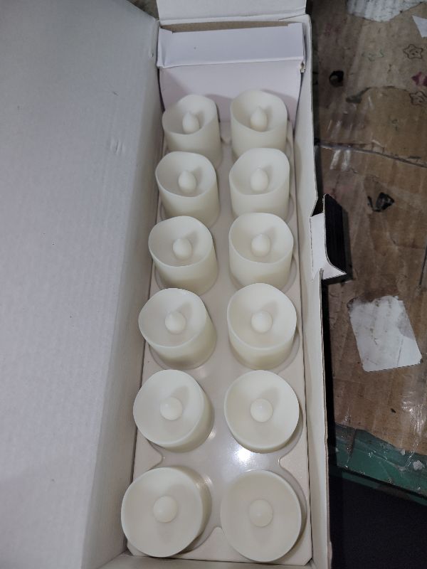 Photo 1 of 12pcs Rechargeable Flameless Tea Lights RGB with Charging Base and Remote Timer, Color Changing Flickering Electric LED Votive Fake Candles, USB Cable Included